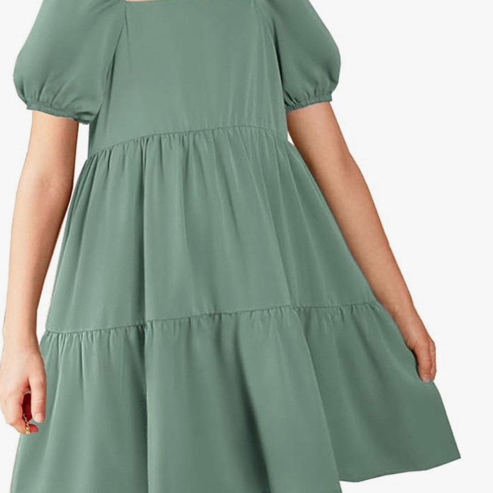 Arshiner Kids Casual Dress - Teal - Picture 6 of 10